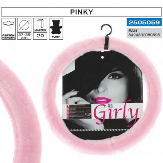 Κάλυμμα Tιμονιού Χνουδωτό ''Pinky'' Ροζ Medium 37-39CM 2505059