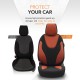 Καλύμματα Αυτοκινήτου Otom Ruby Design Universal Βαμβακερό Ύφασμα Rachel Σετ Εμπρός / Πίσω "Terracota" Μαύρο / Κεραμιδί RBY-1204 11 Τεμαχίων