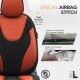Καλύμματα Αυτοκινήτου Otom Ruby Design Universal Βαμβακερό Ύφασμα Rachel Σετ Εμπρός / Πίσω "Terracota" Μαύρο / Κεραμιδί RBY-1204 11 Τεμαχίων