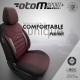 Καλύμματα Αυτοκινήτου Otom Sport Plus Design Universal Βαμβακερό Ύφασμα / Rachel / Δερματίνη Σετ Εμπρός / Πίσω Μαύρο - Μπορντό SPTPLS-103 11 Τεμάχια