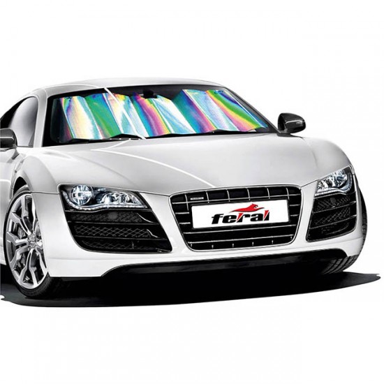 Ηλιοπροστασία Παρμπρίζ Αλουμινίου Laser Ιριδίζουσα  Feral Large 145x70cm 1Τμχ