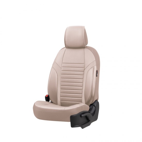 Καλύμματα Αυτοκινήτου Otom Coral Design Universal Full Δερματίνη Σετ Εμπρός / Πίσω Μπεζ CRΑL-102 11 Τεμαχίων
