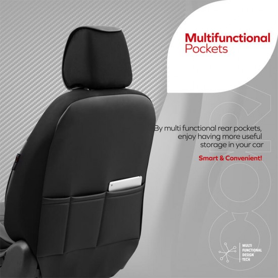 Καλύμματα Αυτοκινήτου Otom Coral Design Universal Full Δερματίνη Σετ Εμπρός / Πίσω Μπεζ CRΑL-102 11 Τεμαχίων