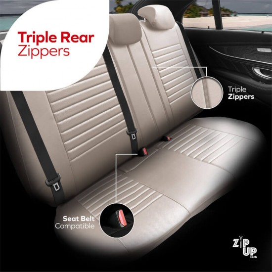 Καλύμματα Αυτοκινήτου Otom Coral Design Universal Full Δερματίνη Σετ Εμπρός / Πίσω Μπεζ CRΑL-102 11 Τεμαχίων