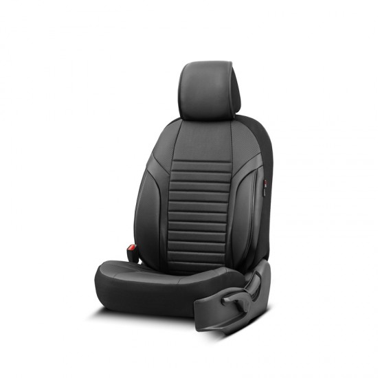 Καλύμματα Αυτοκινήτου Otom Coral Design Universal Full Δερματίνη Σετ Εμπρός / Πίσω Μαύρο CRΑL-101 11 Τεμαχίων