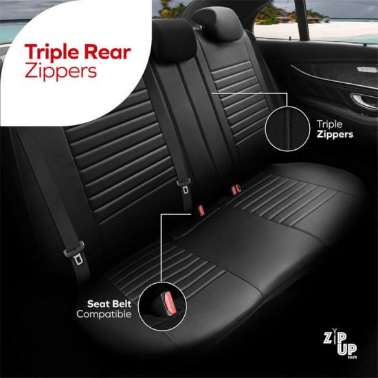 Καλύμματα Αυτοκινήτου Otom Coral Design Universal Full Δερματίνη Σετ Εμπρός / Πίσω Μαύρο CRΑL-101 11 Τεμαχίων