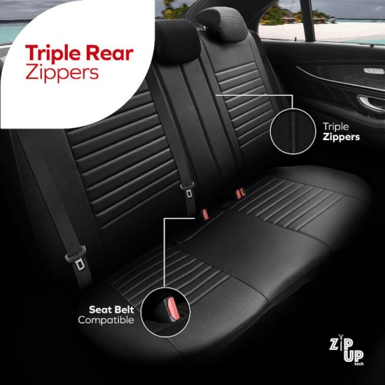 Καλύμματα Αυτοκινήτου Otom Coral Design Universal Full Δερματίνη Σετ Εμπρός / Πίσω Μαύρο / Γκρι CRΑL-106 11 Τεμαχίων