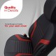 Καλύμματα Αυτοκινήτου Otom Coral Design Universal Full Δερματίνη Σετ Εμπρός / Πίσω Μαύρο / Κόκκινο CRΑL-104 11 Τεμαχίων