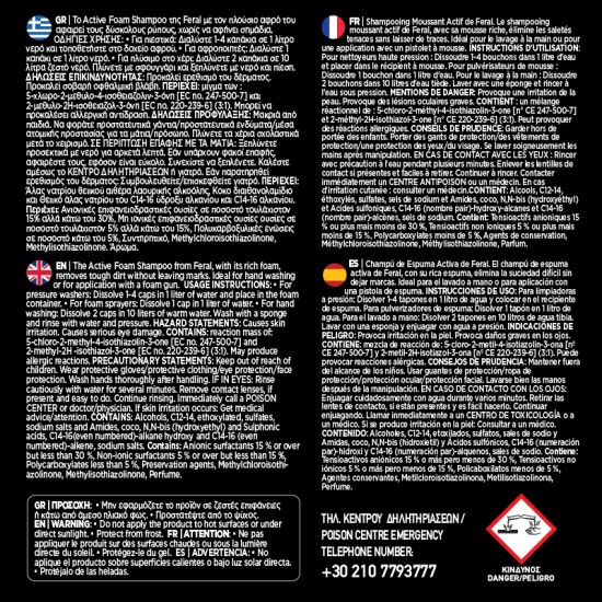 Σαμπουάν Ενεργού Αφρού Αυτοκινήτου Με Άρωμα Blue Crystal Feral Detailing Pro 500ml 1 Τεμάχιο