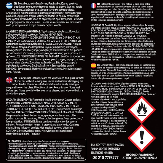 Καθαριστικό Τζαμιών Red Fruits Feral Detailing Pro 750ml 1 Τεμάχιο