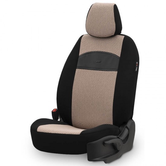 Καλύμματα Αυτοκινήτου Otom Smart Design Universal Ύφασμα / Δερματίνη Σετ Εμπρός / Πίσω Μαύρο / Μπεζ SLTSMT106-NZ 11 Τεμαχίων