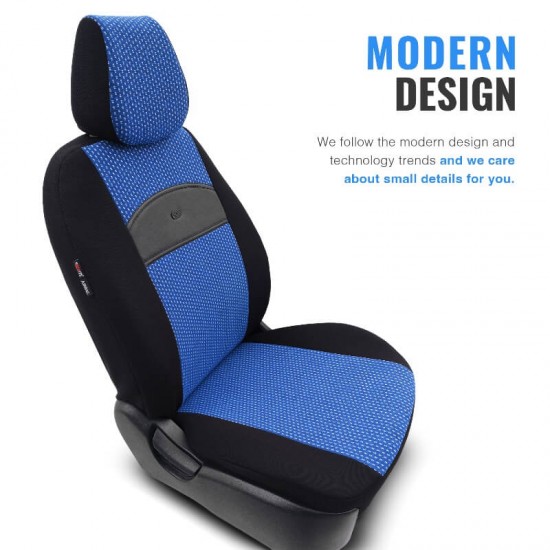 Καλύμματα Αυτοκινήτου Otom Smart Design Universal Ύφασμα / Δερματίνη Σετ Εμπρός / Πίσω Μαύρο / Μπλε SLTSMT104-NZ 11 Τεμαχίων