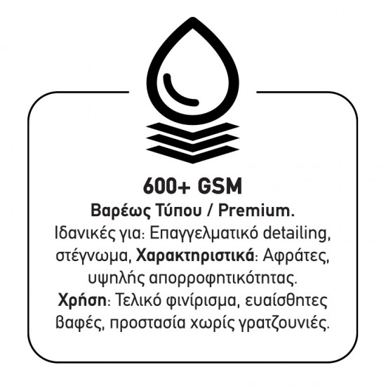 Πετσέτα Microfiber Feral Detailing Pro Heavyweight 50x90cm 1200gsm Πορτοκαλί 1 Τεμάχιο