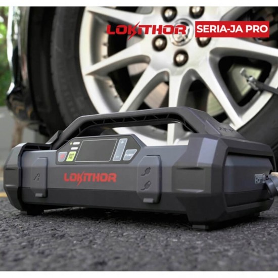 Εκκινητής Μπαταριών Αυτοκινήτου, Powerbank, Κομπρεσσέρ Αέρος 150PSI, Φακός Led 4 Σε1 Lokithor JA302 PRO 12 Volt 3000A 1 Τεμάχιο