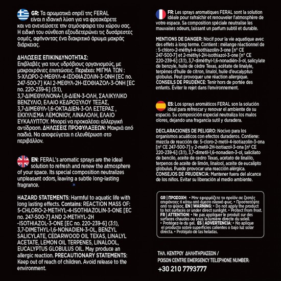 Αρωματικό Χώρου Crystal Blue Feral Detailing Pro 500ml 1 Τεμάχιο