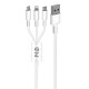 ON Mobile Accessories Καλώδιο USB Φόρτισης 3 σε 1 για Lightning Micro Type-C