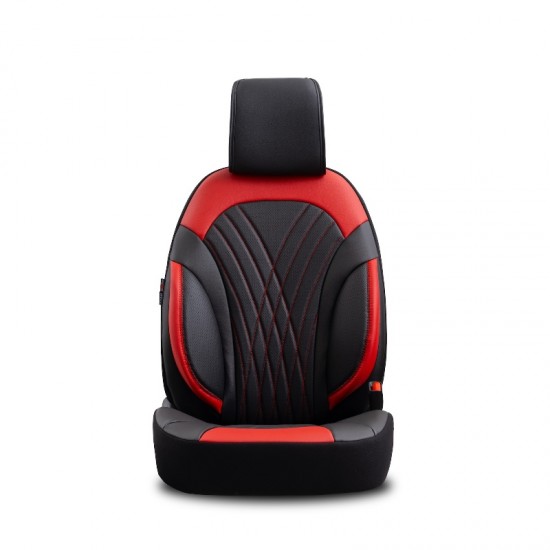 Καλύμματα Αυτοκινήτου Otom Progressive Design Universal Full Δερματίνη Σετ Εμπρός / Πίσω Μαύρο / Κόκκινο  PRG-104 11 Τεμαχίων