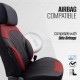 Καλύμματα Αυτοκινήτου Otom Progressive Design Universal Full Δερματίνη Σετ Εμπρός / Πίσω Μαύρο / Κόκκινο  PRG-104 11 Τεμαχίων