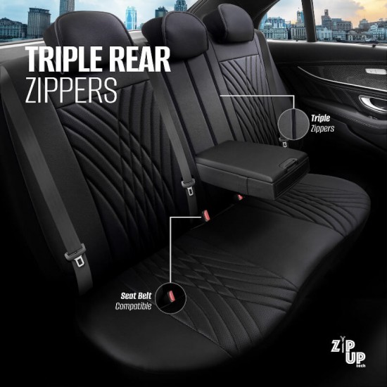 Καλύμματα Αυτοκινήτου Otom Progressive Design Universal Full Δερματίνη Σετ Εμπρός / Πίσω Μαύρο PRG-101 11 Τεμαχίων