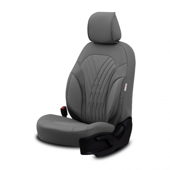 Καλύμματα Αυτοκινήτου Otom Progressive Design Universal Full Δερματίνη Σετ Εμπρός / Πίσω Μαύρο / Γκρι PRG-103 11 Τεμαχίων