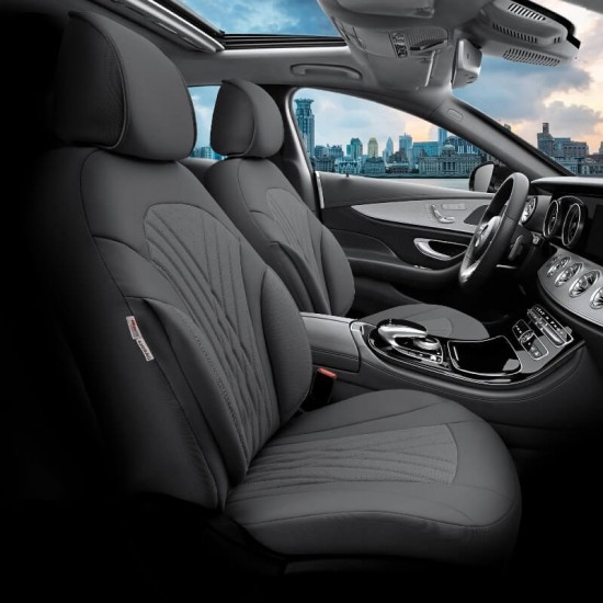 Καλύμματα Αυτοκινήτου Otom Progressive Design Universal Full Δερματίνη Σετ Εμπρός / Πίσω Μαύρο / Γκρι PRG-103 11 Τεμαχίων