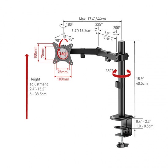 Βάση Οθόνης Γραφείου M121T Barkan 13