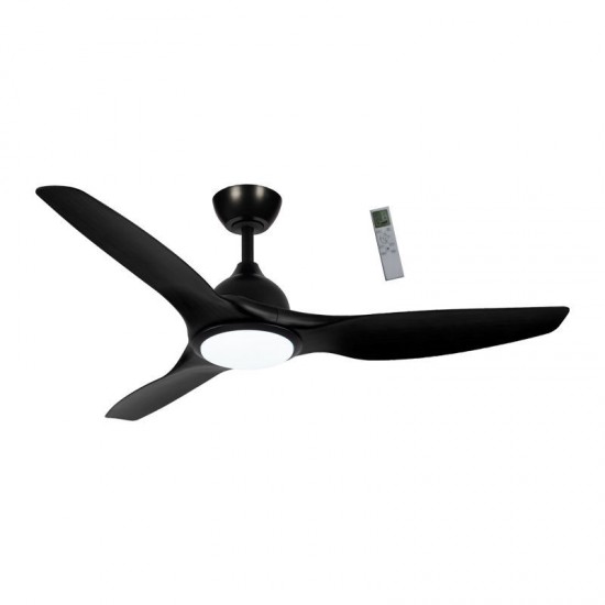 Ανεμιστήρας Οροφής PRCF-80724 Primo 52'' 132εκ. Με Τηλεχειριστήριο 1Φως LED 3Φτερά Μαύρος