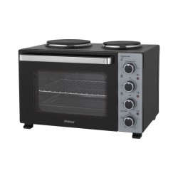 Ηλεκτρικό φουρνάκι με 2 εστίες PREO-40589 PRIMO 35L 3000W Γυάλινη πρόσοψη Μαύρο/Ασημί