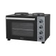 Ηλεκτρικό φουρνάκι με 2 εστίες PREO-40589 PRIMO 35L 3000W Γυάλινη πρόσοψη Μαύρο/Ασημί