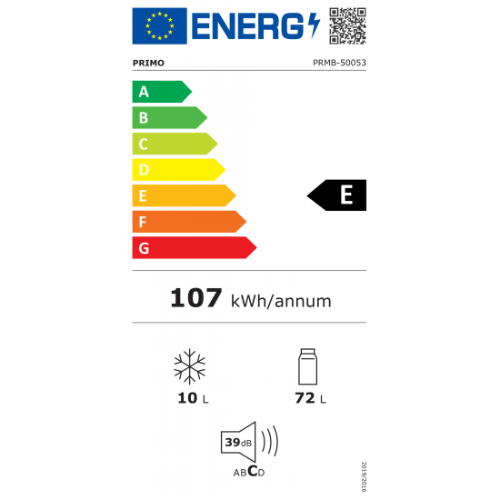 Ψυγείο PRMB-50053 Primo 82L 2*Freezer Μονόπορτο Inox/Γκρι