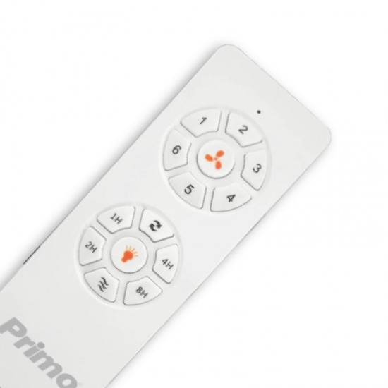 Ανεμιστήρας Οροφής PRCF-80616 Primo 52'' 130εκ. Με Τηλεχειριστήριο 1Φως LED 3Φτερά Λευκός με ξύλινα φτερά