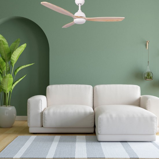 Ανεμιστήρας Οροφής PRCF-80667 PRIMO 52'' 132εκ. DC Με Τηλεχειριστήριο 1 Φως LED Λευκός με 3 ξύλινα φτερά