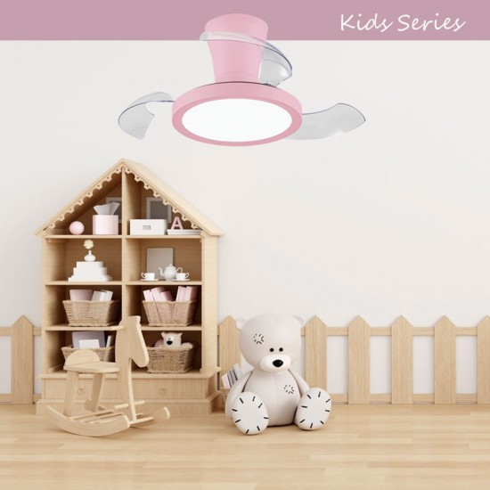 Ανεμιστήρας Οροφής PRCF-80684 Primo Kids Series DC 26'' 65εκ. Με Τηλεχειριστήριο 1 Φως LED 3Φτερά Ροζ