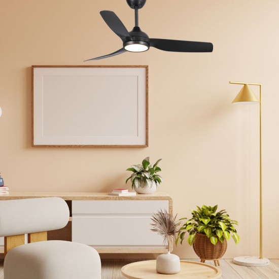 Ανεμιστήρας Οροφής PRCF-80728 PRIMO 52'' 132εκ. Με Τηλεχειριστήριο 1 Φως LED 3Φτερά IP66 με WiFi Μαύρος