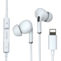 Yesido - Stereo Earphones (YH36) - In-ear, Lightning, 1.2m - White