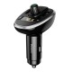 Yesido - FM Modulator with Car Charger (Y39) - 2xUSB with LED Display, 3A, Micro SD Slot - Black