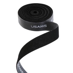 Usams - Cable Organizer ZB60ZD03 (US-ZB060) - Velcro Tie Band, 2m - Black