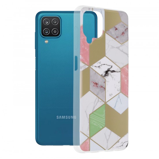 Techsuit - Marble Series - Samsung Galaxy A12 / A12 Nacho - Purple Hex