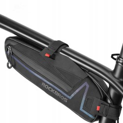 RockBros - Bike Storage Bag (B56) - for Front Frame, Water Resistent, with Easy Mount System, 30x10.5x4.5cm - Black