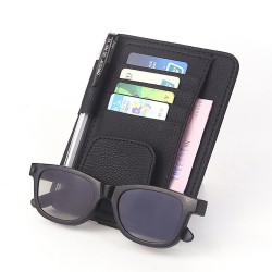 Techsuit - Car Organizer (CO-S1) - Car Sun Mount, with 5 Pockets, Glass, Pen Holder - Black