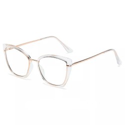 Techsuit - Anti-Blue Light Glasses Reflex Metal (WD605-N4) - Cat Eye - Transparent