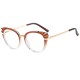 Techsuit - Anti-Blue Light Glasses Reflex Metal (F5020-BRW) - Cat Eye - Brown Clear