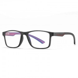 Techsuit - Anti-Blue Light Glasses Reflex TR90 (F2388) - Rectangular - Black / Red