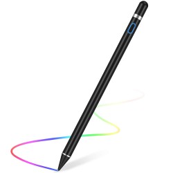 Techsuit - Stylus Pen (JA05) - Active, Aluminum Alloy, Android, iOS, Microsoft, with Charging Cable - Black