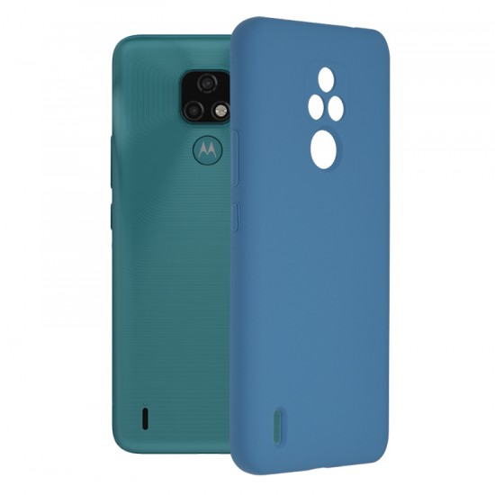 Techsuit - Soft Edge Silicone - Motorola Moto E7 - Denim Blue