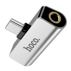 Hoco - Audio Adapter (LS26) - USB Type-C to USB Type-C, Jack 3.5mm - Silver