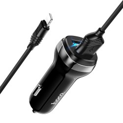 Hoco - Car Charger Superior (Z40) - 2xUSB-A, 12W, 2.4A with USB-A to Lightning Cable 1m - Black