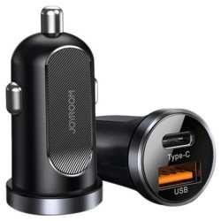 JoyRoom - Car Charger (C-A08) - Fast Charging USB QC3.0, Type-C 30W - Black