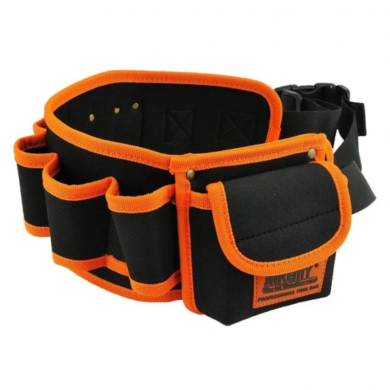 Jakemy - Professional Tool Waist Bag Belt (JM-B04) - Adjustable, Waterproof, for Storage - Black