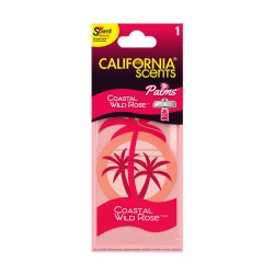 California Scents - Car Air Freshener Palms - Strong Aroma for Vehicle Interior - Coastal Wild Rose